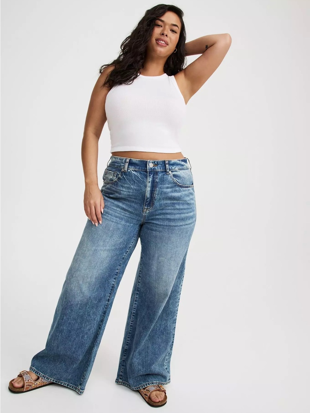 NWT! Torrid High-Rise Baggy Wide-Leg Jeans Size 24R
